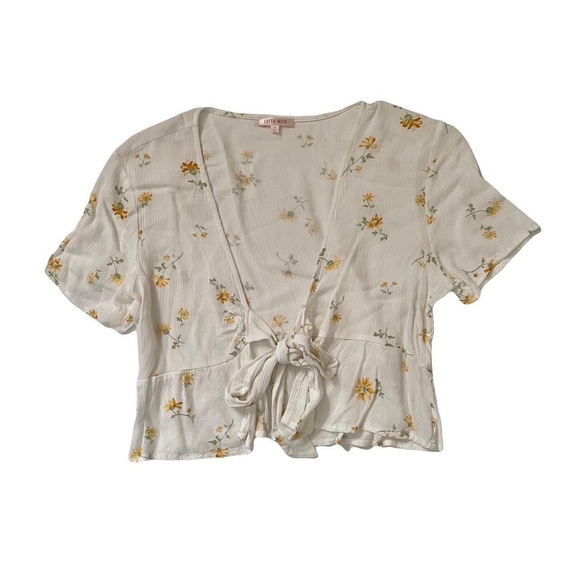 Floral Tie Front Shirt - Picture 1 of 3